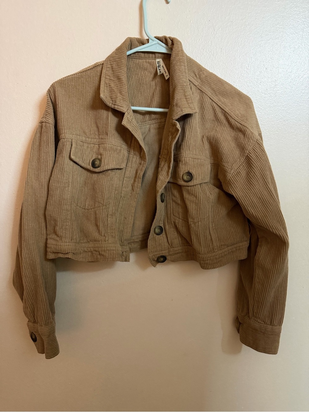 Live 4 Truth Cropped Corduroy Jacket in Tan